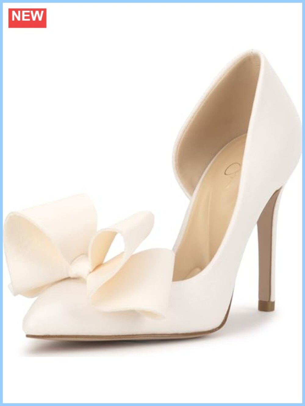 Faux Leather Pointed Toe Stiletto Bow Pump Heels